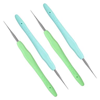 4 Pcs Dreadlock Crochet Hooks for Hair 0.5 mm 0.75 mm Dreadlock Crochet Needle Tools for Locs Braid Hair Weaving Craft Accessories
