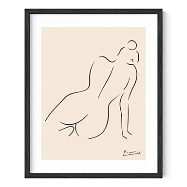 HAUS AND HUES Picasso Line Drawing Abstract Woman Wall Art- Pablo Picasso Artwork Woman Silhouette Minimalist Line Art Female Figure Wall Art Print Picasso Print Nude Body Picasso (Unframed 16x20)