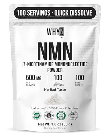 Pure NMN Powder Nicotinamide Mononucleotide Quick Dissolved NMN Supplement Powder 100% Unflavored NMN Supplement Supports NAD+ Levels Vegan Friendly Non-GMO, 50g