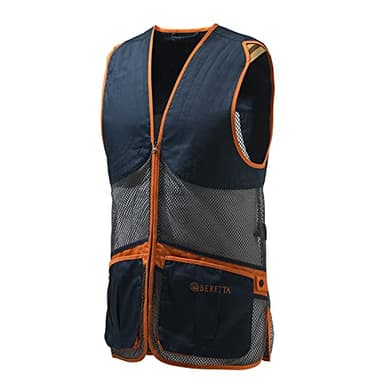 Beretta Unisex Full Mesh Breathable Performance Competition Vest, Blue Total Eclipse & Grey, L