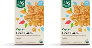 365 by Whole Foods Market, Organic Corn Flakes Cereal, 12 Ounce (Pack of 2)