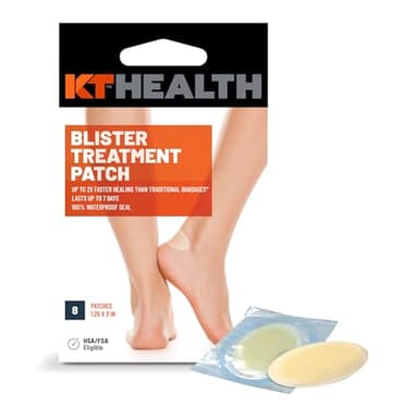 KT Health, Blister Treatment, 8 Count, Beige, Waterproof Hydrocolloid Bandage