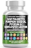Clean Nutraceuticals Saw Palmetto Pumpkin Seed Oil Pygeum Sunflower Lecithin Stinging Nettle Cranberry - Prostate Supplements for Men with Lycopene - 90 Caps