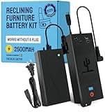 The Blue Cactus Universal Battery Pack for Reclining Furniture with LCD Display- Wireless 2500mAh Rechargeable Battery for Electric Recliner, Power Sofa, Couch, Lift Chair- Fits 2-Pin Motion Furniture