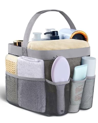 Attmu Mesh Shower Caddy Portable for College Dorm Room Camping Essentials, Shower Caddy Dorm with 9-Pockets, Large Capacity Hanging Basket Bathroom Bag for Toiletry, Swimming, Gym, Camp, Beach