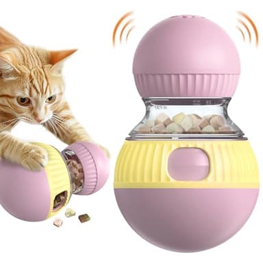 TLKNG Cat Treat Dispensing Toy Kitten Puzzle Feeder & Food Dispenser Ball - Kitty Enrichment Toys for Indoor Cats Kitty Stimulating Tous