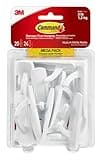 Command Medium Utility Hooks, 20 Hooks and 24 Command Strips, Damage Free Hanging Wall Hooks with Adhesive Strips, No Tools Adhesive Hooks for Hanging, Organization and Storage, Holds up to 3 lb
