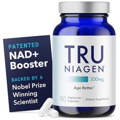 TRU NIAGEN Patented NAD Supplement for Brain Function, Anti Aging & Cell Regeneration, 300mg Niagen, 90 Servings | Supports Cellular Energy, Muscle | Nicotinamide Riboside (NR) Take 1 Daily | 1 Bottle