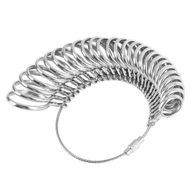 NuLink Ring Sizer Measuring Tool Stainless Steel Finger Rings Gauge 0-13 Sizing Measuring with Half Size 27 Pcs