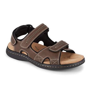 DOCKERS Mens Newpage Outdoor Sport Sandals for Men - Memory Foam Comfort & Adjustable Straps, Briar, 12 Wide