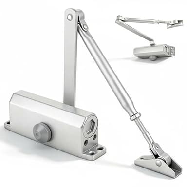 Heavy Duty Automatic Door Closer, Self Closing Hydraulic Door Closer, Soft Close No Slam, Anti Rust Aluminum, Easy DIY Install, Fits 88-143lb Doors 23-43in, for Home & Commercial Use