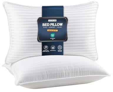 Utopia Bedding Bed Pillows for Sleeping Queen Size (White), Set of 2, Down Alternative Pillow for Sleeping, Cooling Hotel Quality Pillow Set for Back, Stomach or Side Sleepers