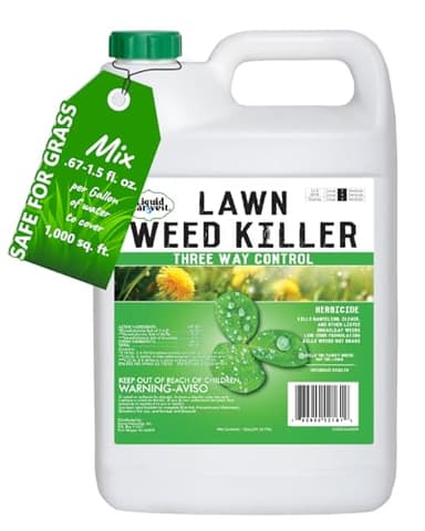 Liquid Harvest Lawn Weed Killer- Gallon - Concentrated Broad Spectrum Herbicide, Three Way Control, Contains 2,4-D, MCPA and Dicamba, Kills Broadleaf Weeds Without Killing Grass