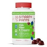 SmartyPants Kids Fiber & Veggies: Prebiotic Fiber Gummies for Kids, Fiber Supplement with Inulin, Organic Green Veggie Blend, Vegan, Gluten Free, Mixed Berry Flavor, 60 Count (30 Day Supply)