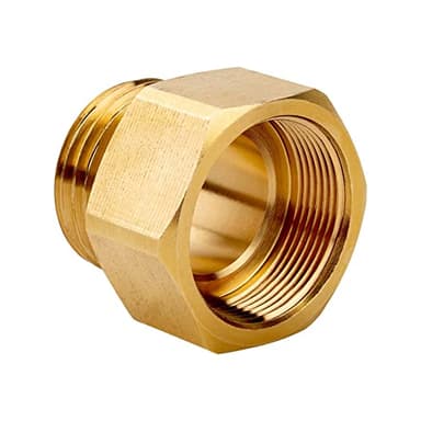 Garden Hose Bib Adapter, 1-1/16" Fine Thread (Female), to 3/4 GHT Male Hoses,Compatible with Outdoor Faucet to Garden Hose Connector, Brass-1 Pack