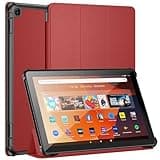 Tablet 10 Case and Cover for Kids, Compatible 2023 Model Not for iPad/Samsung/Onn Tab, Ubearkk Anti Slip Shockproof Cover,Red