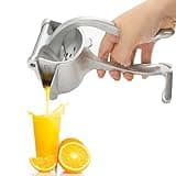 Bar Juicer, Fruit Juice Handheld Press Squeezer With Seed Filter, Heavy Duty Aluminum Alloy Hand Manual Extractor for Single Citrus Orange Pomegranates Apple Fruit Lemon Lime (Silver)