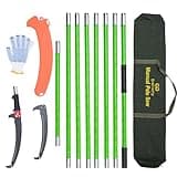 Grefinity 27FT Manual Pole Saw, Tree Branch Trimmer with 8-Section Fiberglass Handle, Sharp Steel Blade, Lightweight Extendable Design for High Branch Trimming, Ideal for Palms and Shrubs