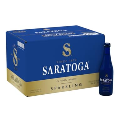 Saratoga Sparkling Spring Water | Sodium Free, Low Mineral | 12 oz (24 Glass Bottles)