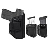 Bkfense S&W M&P Shield/Shield Plus M2.0 IWB Holster Right Hand Fits S&W M&P Shield/Shield Plus M2.0 9mm/.40 3.1" Pistol Holster & Universal 9/.40 Double/Single Stack Mag Carrier Concealed Carry