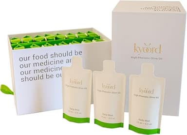 kyoord High-Phenolic Extra Virgin Olive Oil Daily Shots (30 Pack) - Unfiltered, Cold-Pressed, Early Harvest - Peppery, Robust, Green Notes - Packed with Polyphenols, Oleocanthal