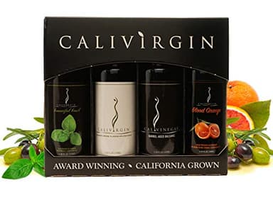 Calivirgin Olive Oil & Balsamic Vinegar Popular Gift Set - Modena Balsamic Vinegar & Extra Virgin Olive Oil Gift Set - Olive Oil Sampler Set + Modena Balsamic Vinegar - 4 Bottles, 100ml Each
