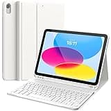 CHESONA Keyboard Case for iPad (A16) 11th/10th Generation (2025/2022), Detachable Wireless Keyboard, Stand Folio Keyboard Cover with Pencil Holder, Thin & Light (White)