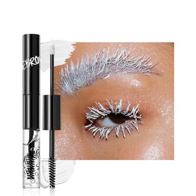 2in1 Semi-Permanent Eyebrow Gel & Lamination Gel, Eeybrow and Lash Gel, Lightweight and Waterproof Tinted Brow Gel For Up To 24HR Hold, Built-In Styling Comb - Clear Eyebrow Gel (01#White)