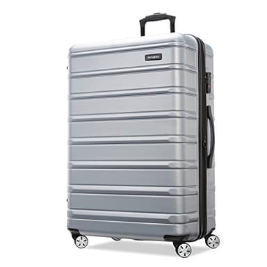 Samsonite Omni 2 28-Inch Large Checked Hardside Luggage with 360° Spinner Wheels - Scratch Resistant Hardshell - TSA Lock - Expandable Polycarbonate Shell for Lightweight Travel - Artic Silver