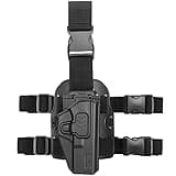 Glock 19/17 Drop Leg Holster, Level II Tactical Thigh Holster Fits Glock 19 17 19X 22 23 31 32(Gen1-5)/ G22 (Gen 1-4)/ 45, Adjustable, Right Hand