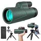 12x50 HD Monocular for Adults High Powered with BAK4 Prism & FMC Lens,Lightweight with Smartphone Adapter, High Powered Monocular with Clear Low Light Vision for Star Watching, Bird Watching, Hiking