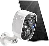 GMK Solar Security Camera Wireless Outdoor, with Solar Panel 1080P Color Night Vision Motion Detection 2-Way Talk Battery Powered WiFi Home Indoor Camera IP65 Weatherproof Cloud/SD Storage