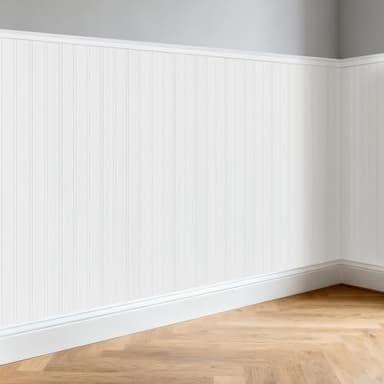 Pre-Cut Wainscoting Panels Kit, WPC Slats Accent Wall Panel for Home Decor Covers 39 x 79 in, Ready to Assemble Decorative Beadboard Panels for Interior Wall Moulding (Style 01)