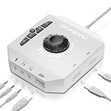 T10 External Sound Card, PHOINIKAS USB Audio Adapter for PC Windows, Mac, Linux, Laptops, Desktops, Stereo Sound Card with 3.5mm Interface & USB Interface, Volume Control, Plug & Play (6-in-1, White)