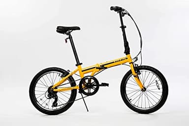 ZiZZO Campo 20 inch Folding Bike with Shimano 7-Speed, Adjustable Stem, Light Weight Frame (Yellow)
