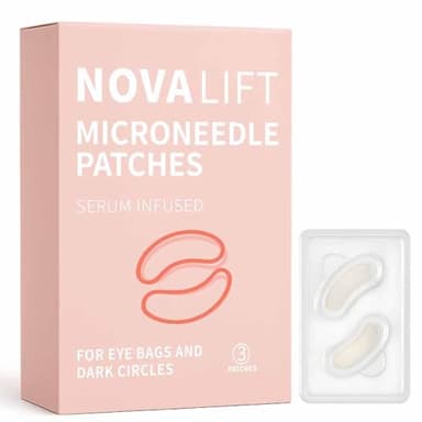 NOVALIFT MicroGlow Eye Patches,Under Eye Patchs Hyaluronic Acid Eye Mask for Dark Circles for Women, Forehead Wrinkle & Smile Line Patches (1BOX(3 Pairs))