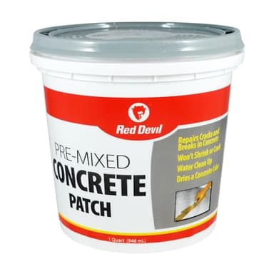 Red Devil 0644 Concrete Repair Patch, Cement Crack Fillter, Pre-Mixed, 1 Quart, Pack of 1, Gray, Made in USA
