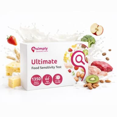 Simply Sensitivity Checks 1350+ Items Food Sensitivity Test Kit for Adults – Foods & Non-Foods, Including Lactose, Gluten, Vitamins, Minerals, Gut Health & More – at-Home Food Intolerance Test Kit