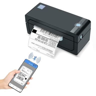 JADENS Bluetooth Thermal Shipping Label Printer – Wireless 4x6 Shipping Label Printer, Compatible with Android, iPhone, Windows & Mac, Widely Used for, Amazon, Shopify, Etsy, USPS(Blue)
