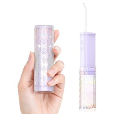 Bigsmile Mini Water Flosser, Portable-Cordless-Sleek Oral Irrigator, Travel Essentials, IPX7 Waterproof, Powerful-Deep-Cleaning Between Your Teeth, Removable Tank(Violet)