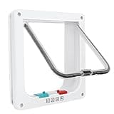 Cat Door for Windows, Pet Doors and Sliding Door, Safety Pet Door with 4 Way Lock, Weatherproof Cat Flap for Thin Door and Wall(Large, 9.8 * 9.3 * 0.78in)