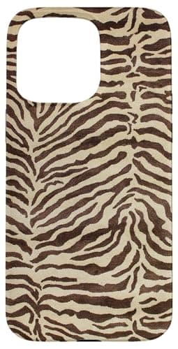 Aesthetic Vintage Zebra Brown Chocolate Pattern Case for iPhone 15 Pro Max