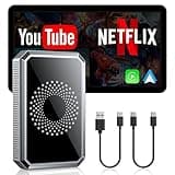 LAMTTO 3-in-1 Magic Video AI Box for Streaming Netflix/YouTube/TikTok, Wireless Carplay Adapter Dongle with USB Drive for OEM Wired Apple Car Play Cars
