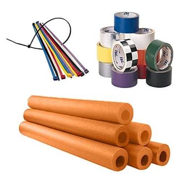 Speedway Motors Roll Bar Padding Installation Kit Orange, 6 Pack 36 Inch High Density Impact Foam Roll Cage Padding with Tape and Zip Ties, Fits 1-5/8 to 1-3/4 Inch Tubing