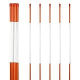 Anley 20 Pack 48" Reflective Driveway Markers, Snow Stakes with Fiberglass Pole & Hammer Cap - 4 Ft High Visibility Safety Markers Reflective Strip for Snow Plowing and Landscape (1/4" Dia, Orange)