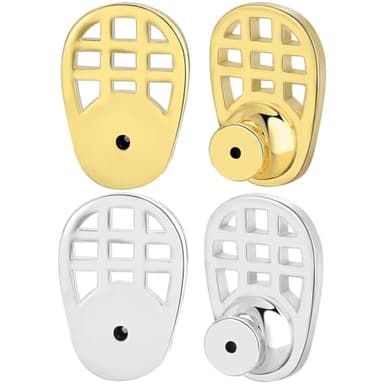 18K Gold-Plated Earring Backs for Droopy Ears – Large Earring Lifters, Ear Care Products for Torn or Stretched Ear Lobes, Supports Heavy Earrings