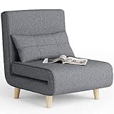 Aiho 3 in 1 Sleeper Chair Bed, Convertible Chair Bed Futon Sofa with Adjustable Backrest, Accent Chair for Apartment/Bedroom/Office, Dark Grey
