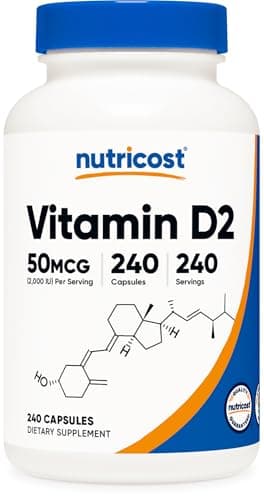 Nutricost Vitamin D2 Supplement (2000 IU) 240 Capsules - Vegan, Non-GMO, Gluten-Free, Third-Party Tested