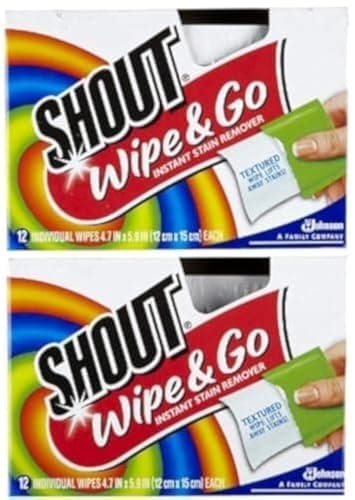 Shout Stain Remover Wipes, 12 Count (Pack of 2)
