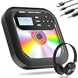 ERASINY Portable CD Player Bluetooth with Speakers and Rechargeable Battery, CD Player Portable with Headphones Support FM & AUX Connection